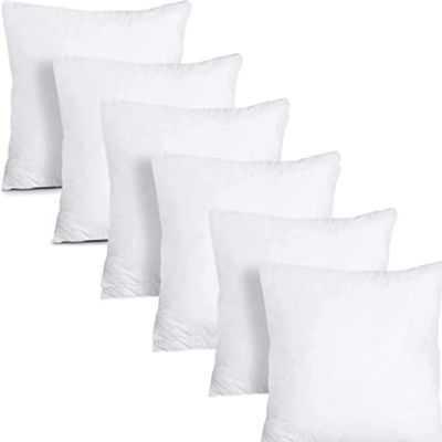 Set of 6 18×18 Pillow Inserts | Hypoallergenic Couch Pillow Stuffing, Couch Cover, Decorative Throw Pillows for Bed, Sofa & Outdoor | Washable, White Reusable Cushion Inserts for Couch & Living Room